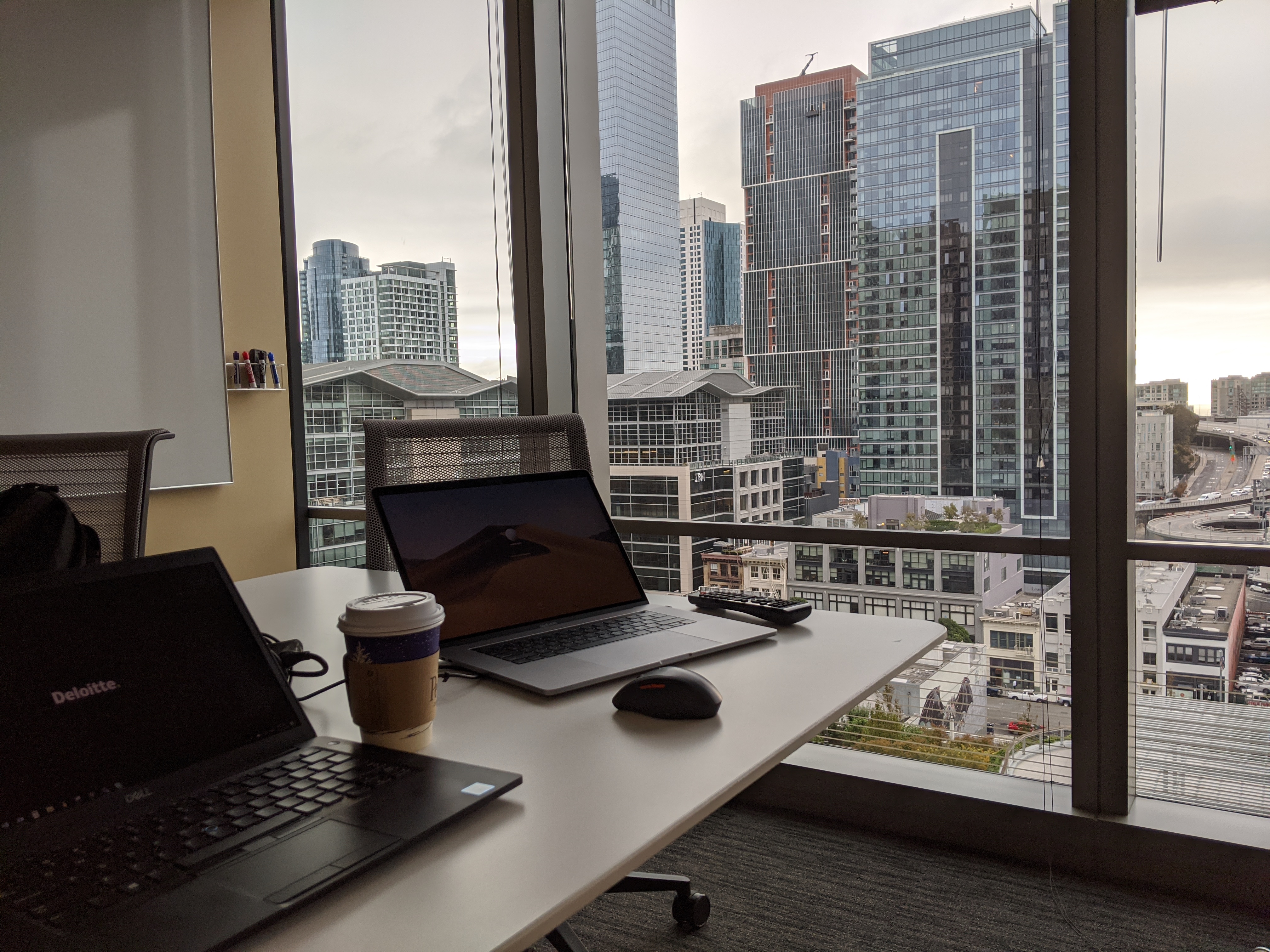 Deloitte office desk view